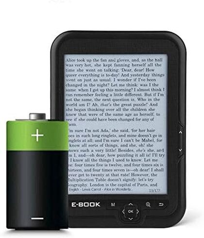 E-Reader, 6 inch E‑Book Reader with E‑Ink Screen, 1024 x 768 Resolution Display 300DPI Electronic Paper Book with Blue Cover, E-Paper Supports TF Card for Adult, Kids(Black 2) in Saudi Arabia