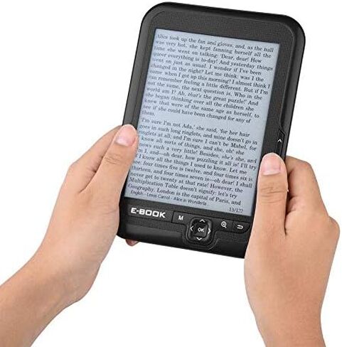 E-Reader, 6 inch E‑Book Reader with E‑Ink Screen, 1024 x 768 Resolution Display 300DPI Electronic Paper Book with Blue Cover, E-Paper Supports TF Card for Adult, Kids(Black 2) in Saudi Arabia