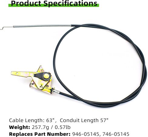 946-05145 Throttle/Choke Cable Replacement Compatible with Cub Cadet RZT L42 / L46 / L50 / L54 / S42 / S46 / S50 / S54 Zero Turn Mowers, Replaces OEM# 746-05145 in Saudi Arabia