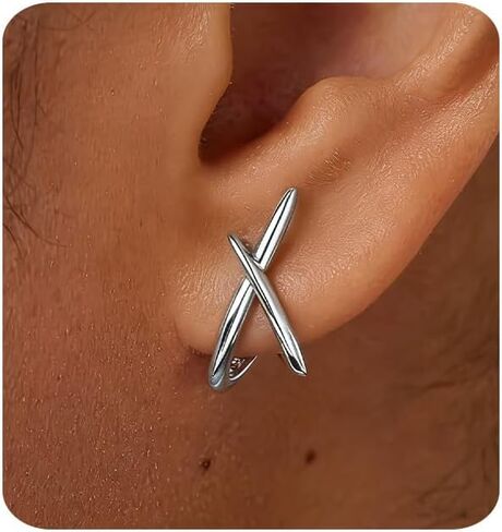 أقراط ذهبية للنساء العصرية، أقراط ذهبية عيار 14 قيراط أقراط أنيقة بسيطة بسيطة أقراط ذهبية لا تسبب الحساسية للنساء هدايا in Kuwait