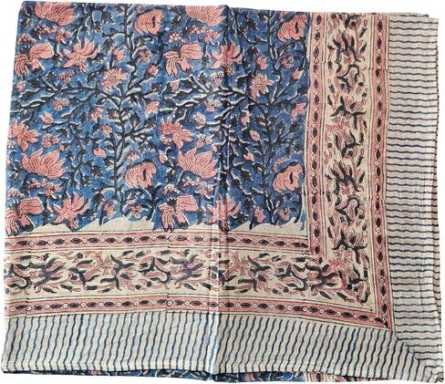 غلاف Jaipuri Handblock مصنوع يدويًا من الزهور من Pareo Sarong لتغطية الشاطئ أو ملابس السباحة، مقاس - 44 بوصة × 72 بوصة | صناعة يدوية هندية متعددة الألوان in Saudi Arabia