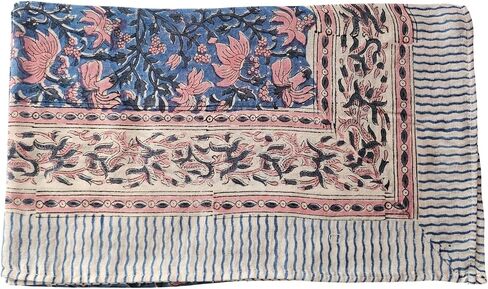 غلاف Jaipuri Handblock مصنوع يدويًا من الزهور من Pareo Sarong لتغطية الشاطئ أو ملابس السباحة، مقاس - 44 بوصة × 72 بوصة | صناعة يدوية هندية متعددة الألوان in Saudi Arabia