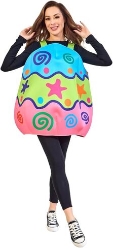 Easter Egg Costume for Adults, Cute Funny Colorful Cosplay Outfits for Unisex Adult, One Size in Kuwait
