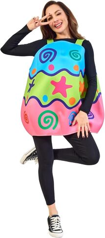 Easter Egg Costume for Adults, Cute Funny Colorful Cosplay Outfits for Unisex Adult, One Size in Kuwait
