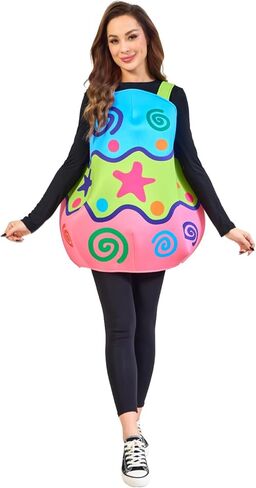 Easter Egg Costume for Adults, Cute Funny Colorful Cosplay Outfits for Unisex Adult, One Size in Kuwait
