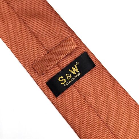 S&W SHLAX&WING Solid Color Orange Skinny Neckties Silk Ties for Men Slim 2.36 inches in Saudi Arabia
