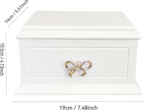 صندوق مجوهرات موسيقي خشبي أبيض مع راقصة الباليه الدوارة للفتيات والنساء، نغمة بحيرة البجع، هدايا لعيد الميلاد والعطلات، 7.5 × 5.5 × 4.1 بوصة in Kuwait