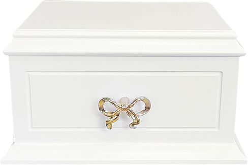 صندوق مجوهرات موسيقي خشبي أبيض مع راقصة الباليه الدوارة للفتيات والنساء، نغمة بحيرة البجع، هدايا لعيد الميلاد والعطلات، 7.5 × 5.5 × 4.1 بوصة in Kuwait