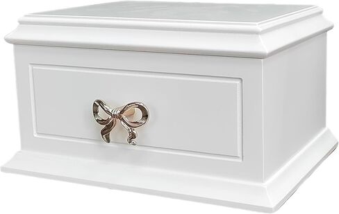 صندوق مجوهرات موسيقي خشبي أبيض مع راقصة الباليه الدوارة للفتيات والنساء، نغمة بحيرة البجع، هدايا لعيد الميلاد والعطلات، 7.5 × 5.5 × 4.1 بوصة in Kuwait