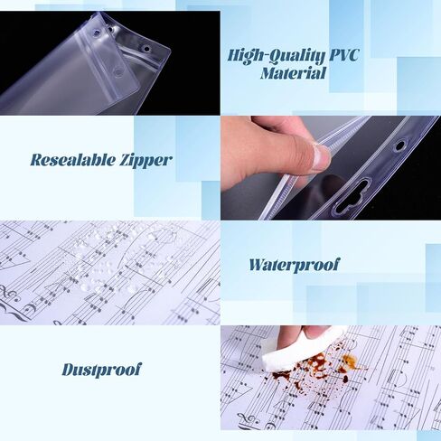 12 Pack Clear Sheet Protectors 8.5" x 11" Waterproof Resealable Zip Page Protectors Heavy Duty Dry Erase Document Holder Plastic Sleeves Protectors for Documents Photos Wall Sign Display in Saudi Arabia