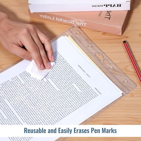 12 Pack Clear Sheet Protectors 8.5" x 11" Waterproof Resealable Zip Page Protectors Heavy Duty Dry Erase Document Holder Plastic Sleeves Protectors for Documents Photos Wall Sign Display in Saudi Arabia