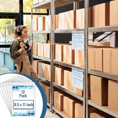 12 Pack Clear Sheet Protectors 8.5" x 11" Waterproof Resealable Zip Page Protectors Heavy Duty Dry Erase Document Holder Plastic Sleeves Protectors for Documents Photos Wall Sign Display in Saudi Arabia