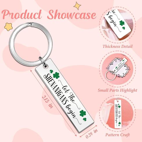 St Patricks Day Keychain St Patricks Day Accessories Shamrock Keychain Irish Gifts for Women Men St Patricks Day Decorations Shamrock Accessories for Friends Family Coworkers in Saudi Arabia