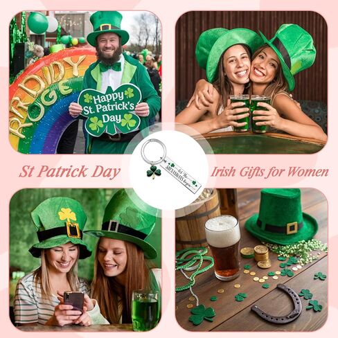 St Patricks Day Keychain St Patricks Day Accessories Shamrock Keychain Irish Gifts for Women Men St Patricks Day Decorations Shamrock Accessories for Friends Family Coworkers in Saudi Arabia