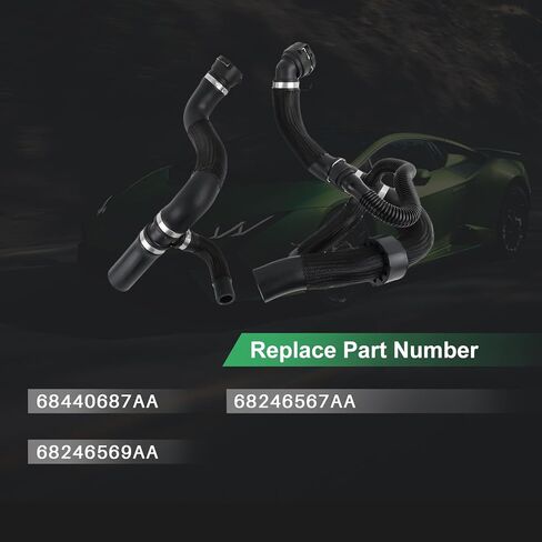 طقم خرطوم تبريد علوي وسفلي لرادياتير المحرك، متوافق مع Jeep Renegade 2015-2021 1.3L 2.4L، الجزء # 68246567AA 68440687AA in Kuwait