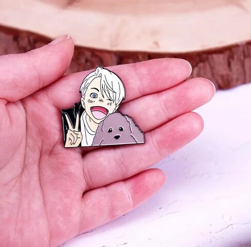 Yuri on Ice Manga Anime 1.4" Enamel Pin Badge by Pinstant in Saudi Arabia