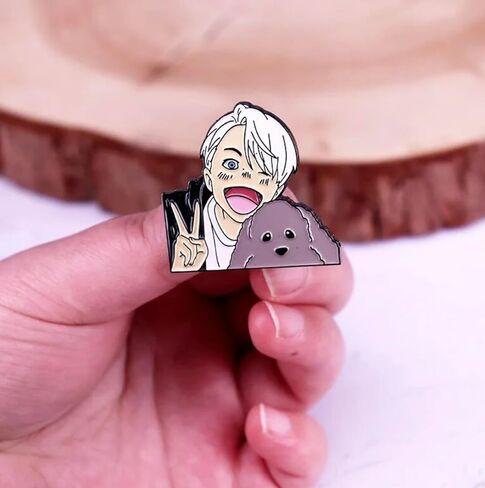 Yuri on Ice Manga Anime 1.4" Enamel Pin Badge by Pinstant in Saudi Arabia