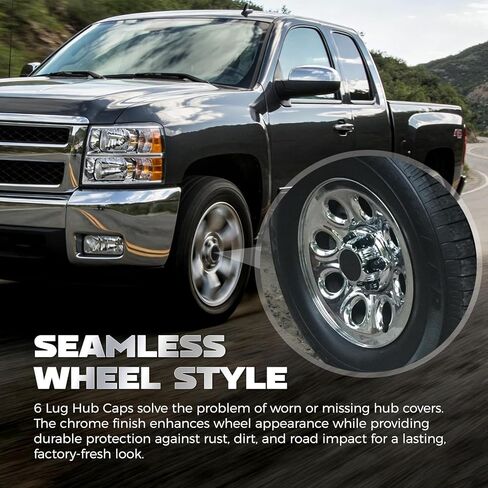 Silver Chevy Center Caps 4 Pack 6 Lug Hub Caps Chrome Fit for 2005-2013 Silverado 1500 2007-2013 Tahoe Avalanche Suburban 1500 Replacement for 15067578 15067580 in Kuwait