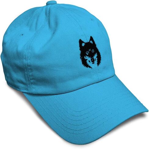 Soft Baseball Cap Mean Wolf Face Black Embroidery Wild Animals Twill Cotton Dad Hats for Men & Women in Saudi Arabia