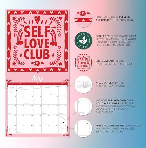 Motivational 2026 Wall Calendar | Empowering Women & Girls Gift | Motivation Quotes & Sassy Girl Power | 2026 Wall Calendar | Marble City Press | 12" x 24" Open | Sustainable | Plastic Free | Thick & Sturdy Art Paper | Rise and Slay | Know Your Worth in Kuwait