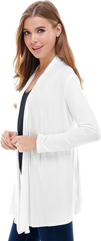 Azules Long Sleeve Open Front Cardigan for Women – Lightweight Rayon Sweater, Soft Flowy Layer for Casual or Dressy Outfits in Saudi Arabia