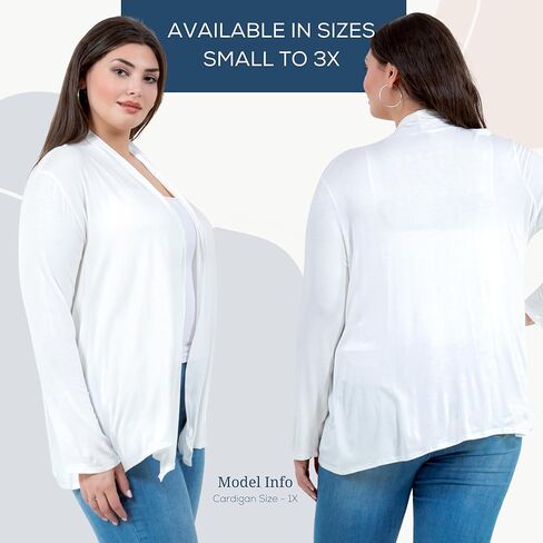 Azules Long Sleeve Open Front Cardigan for Women – Lightweight Rayon Sweater, Soft Flowy Layer for Casual or Dressy Outfits in Saudi Arabia