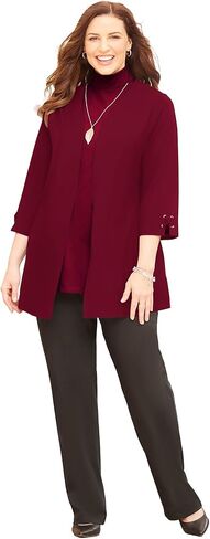 Women's Plus Size Suprema 3/4-Sleeve Cardigan in Saudi Arabia