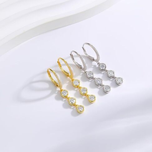 Moissanite Hoop Earrings for women, 925 Sterling Silver Hoop Earrings D Color VVS1 Moissanite Dangle Drop Earrings for Women Hypoallergenic Jewelry Gifts in Saudi Arabia