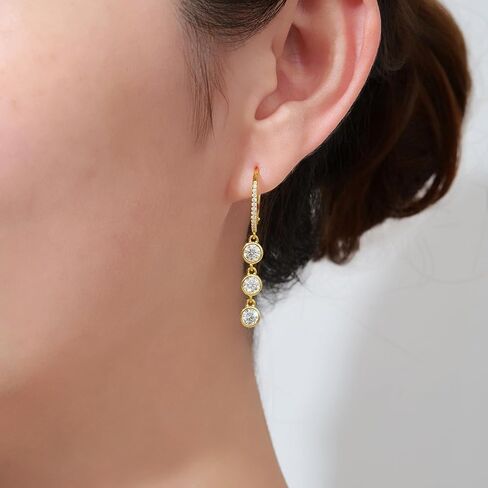 Moissanite Hoop Earrings for women, 925 Sterling Silver Hoop Earrings D Color VVS1 Moissanite Dangle Drop Earrings for Women Hypoallergenic Jewelry Gifts in Saudi Arabia