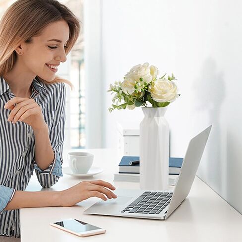 10 Pack Composite Plastic Flower Vase,8 Inch White Flower Vases,Floral Vases for Centerpieces,Unbreakable Flower Vases,Plastic Vases for Wedding Dinner Party Living Room Decor in Kuwait