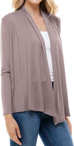 سترة صوفية مفتوحة من الأمام بأكمام طويلة للنساء من Azules - سترة رايون خفيفة الوزن، طبقة ناعمة متدفقة للملابس الكاجوال أو الرسمية in Kuwait