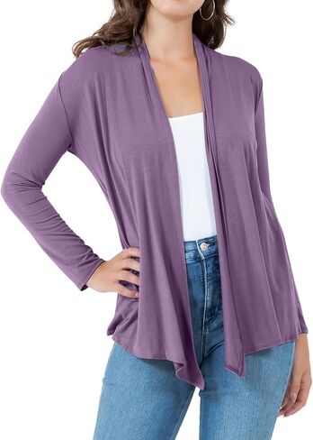 Azules Long Sleeve Open Front Cardigan for Women – Lightweight Rayon Sweater, Soft Flowy Layer for Casual or Dressy Outfits in Saudi Arabia