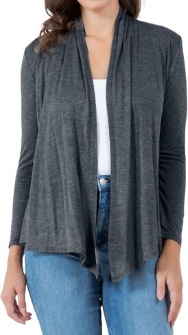 Azules Long Sleeve Open Front Cardigan for Women – Lightweight Rayon Sweater, Soft Flowy Layer for Casual or Dressy Outfits in Saudi Arabia