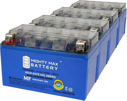 Mighty Max Battery YTX7A-BS GEL 12V 6AH GEL Type SLA AGM Battery For Motorcycle - 4 Pack in Saudi Arabia