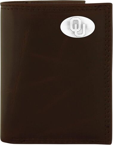 NCAA Lsu Tigers Brown Wrinkle Leather Trifold Concho Wallet, One Size in Saudi Arabia