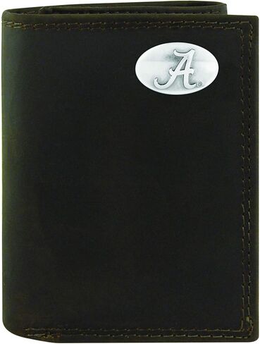 NCAA Lsu Tigers Brown Wrinkle Leather Trifold Concho Wallet, One Size in Saudi Arabia