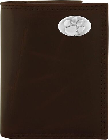 NCAA Lsu Tigers Brown Wrinkle Leather Trifold Concho Wallet, One Size in Saudi Arabia