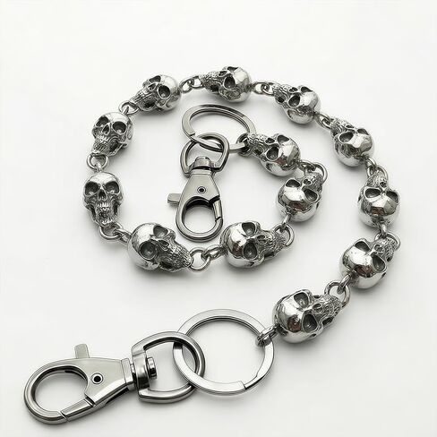 23.6-in Skull Sword Chain,Gothic Biker Trousers Chain with Alloy Skull for Men Women, Edgy Wallet Belt Accessory for Jeans in Saudi Arabia