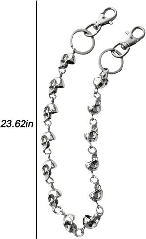 23.6-in Skull Sword Chain,Gothic Biker Trousers Chain with Alloy Skull for Men Women, Edgy Wallet Belt Accessory for Jeans in Saudi Arabia