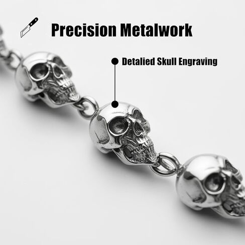 23.6-in Skull Sword Chain,Gothic Biker Trousers Chain with Alloy Skull for Men Women, Edgy Wallet Belt Accessory for Jeans in Saudi Arabia
