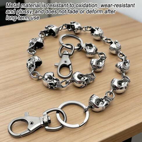 23.6-in Skull Sword Chain,Gothic Biker Trousers Chain with Alloy Skull for Men Women, Edgy Wallet Belt Accessory for Jeans in Saudi Arabia