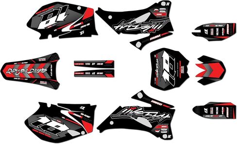 Graphics Kit for Yamaha YZ250F & YZ450F (2006-2009) Rebel Series Smoke 9 Mil - Easy Go - Dirt Pit Bike Motorcycle Sticker, Dirtbike Racing Decal Motocross Accessories no-Plastics in Saudi Arabia