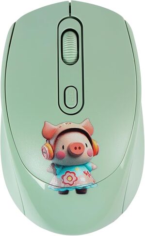 2.4GHz Wireless Mouse Cute Cartoon Computer Mouse DPI Adjustable Small Cordless Mouse Kids Mouse Silent Click USB Mouse for Laptop Computer Kids Gifts (Black) in Saudi Arabia