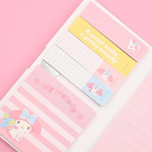 Cute Sticky Memo Pad Book Type - Sticky Notes Pad Set, Portable Memo Pad Book with Lined Sticky Notes, Page Marker, and Sticky Notes (My-Meloday) in Saudi Arabia