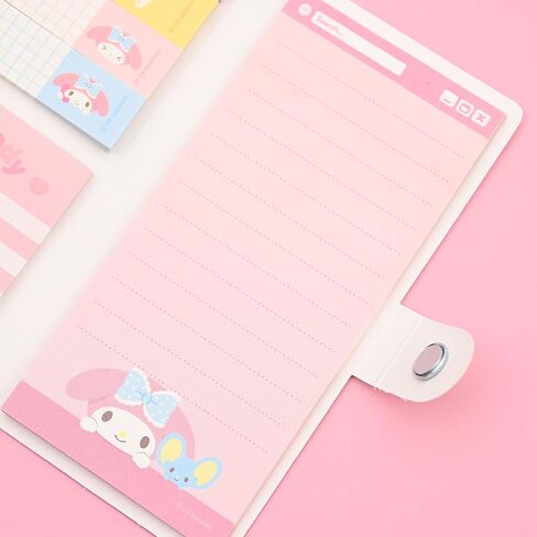 Cute Sticky Memo Pad Book Type - Sticky Notes Pad Set, Portable Memo Pad Book with Lined Sticky Notes, Page Marker, and Sticky Notes (My-Meloday) in Saudi Arabia