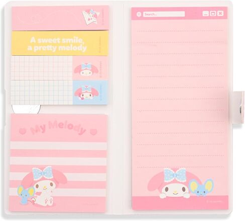 Cute Sticky Memo Pad Book Type - Sticky Notes Pad Set, Portable Memo Pad Book with Lined Sticky Notes, Page Marker, and Sticky Notes (My-Meloday) in Saudi Arabia
