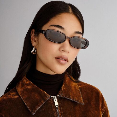 Le Specs Outta Love + Sunglasses - Tort, Oval, Unisex, Micro 90s Sleek Style in Saudi Arabia