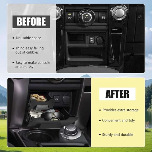 Upgrade 2PCS Center Console Storage Drawer for Toyota 4Runner 5th Gen 2014-2022 2023 2024,Front-Mounted Cubbies Organizer Extra Storage Box Center Center Organizer Interior Accessories in Kuwait