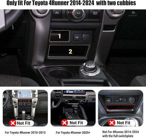 Upgrade 2PCS Center Console Storage Drawer for Toyota 4Runner 5th Gen 2014-2022 2023 2024,Front-Mounted Cubbies Organizer Extra Storage Box Center Center Organizer Interior Accessories in Kuwait