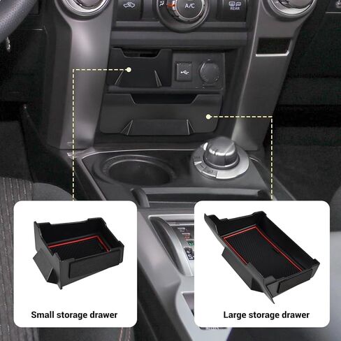 Upgrade 2PCS Center Console Storage Drawer for Toyota 4Runner 5th Gen 2014-2022 2023 2024,Front-Mounted Cubbies Organizer Extra Storage Box Center Center Organizer Interior Accessories in Kuwait